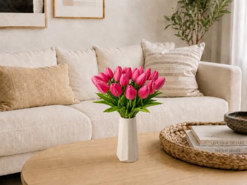 Image of Mandy's 20pcs Artificial Pink Tulips