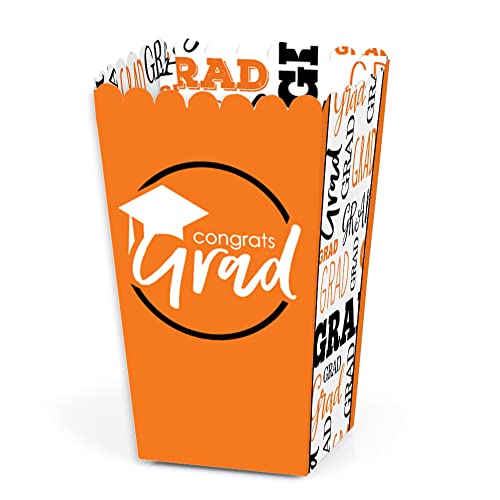Boîtes à popcorn orange diplôme par 12 pour buffet de fête
