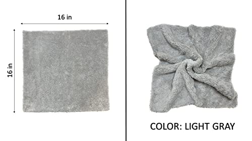 Microfiber Cloth Towel 2-Pack 16Inx16In 500Gsm Double Sided Ultra-Absorbent Edgeless (Green/Light Gray) #TOP3
