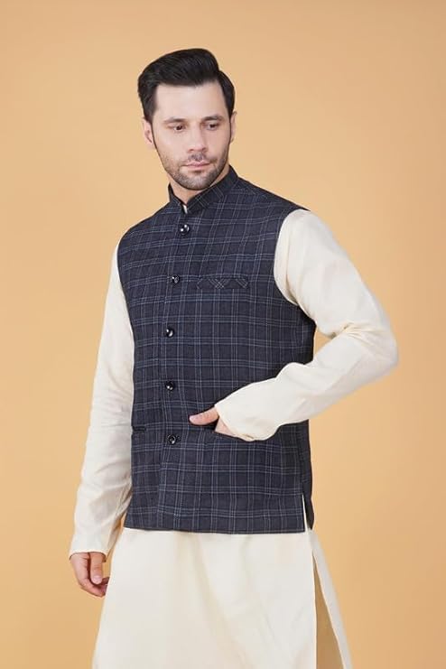 Image of DEIFIC Men's Export-Quality Indian Traditional Nehru Jacket /Waistcoat