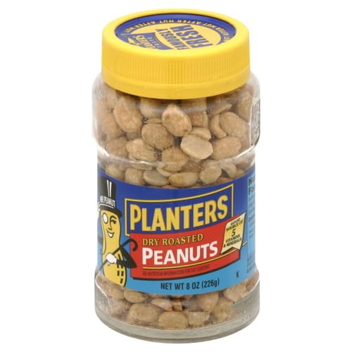 Image of PLANTERS Salted Peanuts, Dry Roasted Peanuts, Party Snacks, Plant Based Protein, Snacks For Adults, 16 Ounce (Pack of 2)