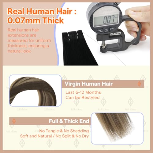 Image of Full Shine Seamless Machine Remy Virgin Extensions Human Hair Color BM Injection Tape in Extensions 20Gram Invisible Skin Weft Tape in Hair Extensions Human Hair 14Inch 10Pcs For Wedding