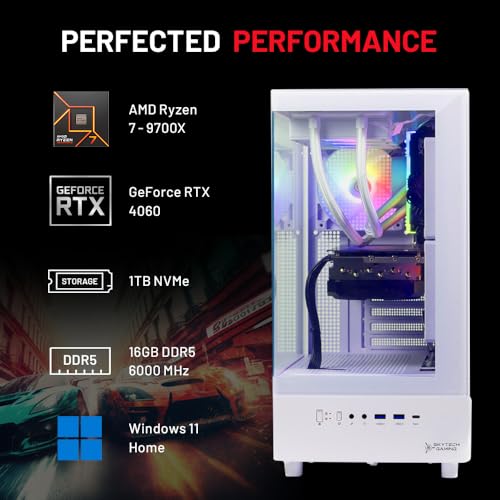 undefined Skytech Gaming Azure 3 Desktop PC, Ryzen 7 9700X 3.8 GHz (5.5GHz), NVIDIA RTX 4060 8GB, 1TB NVMe SSD, 16GB DDR5 RAM 6000, 650W Gold PSU, 360mm ARGB AIO, Wi-Fi, Win 11 の商品画像 5
