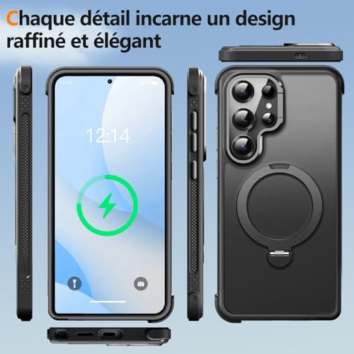 Coque Samsung S25 Ultra MagSafe avec béquille rotative 360°