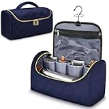 Mancro Padded Travel Case Compatible with Dyson Airwrap Complete Styler and Attachments, Portable Storage Bag with Metal Hanging Hook for Airwrap All Models, Long Barrel, Hair Curler Accessories, Blue