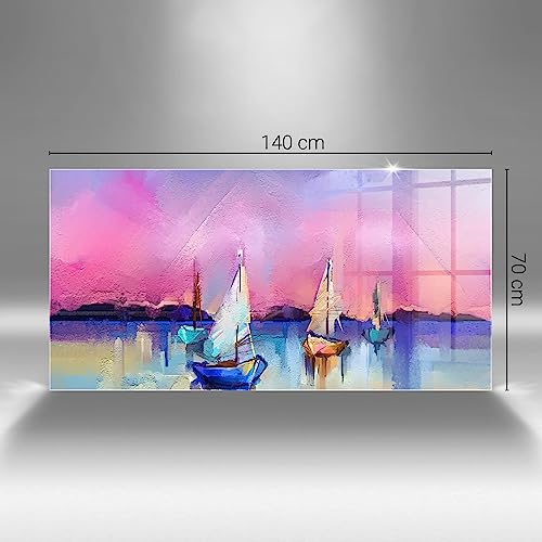 Peinture sur verre paysage maritime 140x70 Wallfluent - 4
