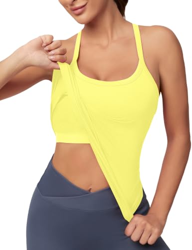Image of MathCat Racerback Tank Tops Workout Tops for Women | Built in Bra, Y Back Camisole, Seamless, Lightweight, Stretch, Mesh Vents, Light Support, Sleeveless, Yoga, Athletic