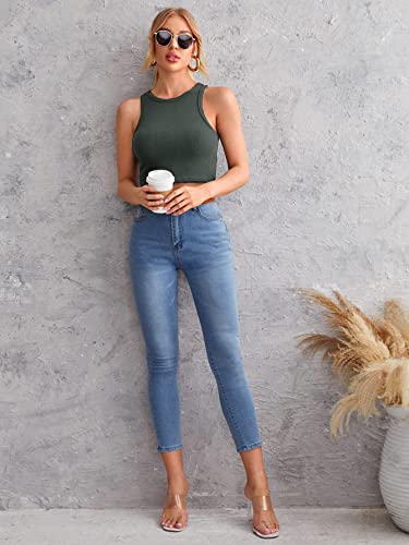 Image of Leriya Fashion Women's & Girls' Solid Asymmetrical Round Neck Cotton & Rayon Crop Top