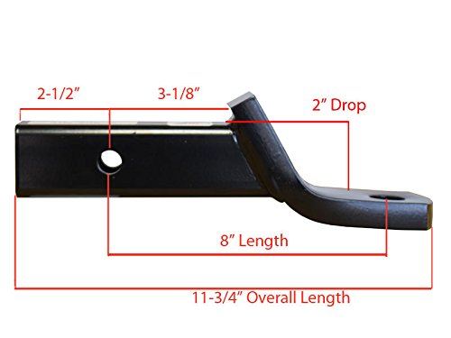 Class III, IV Ball Mount Assembly (UB-208-BP) - Made in U.S.A. Fits 2-in Receiver, 8,500 lbs, 2-Inch Drop, Black