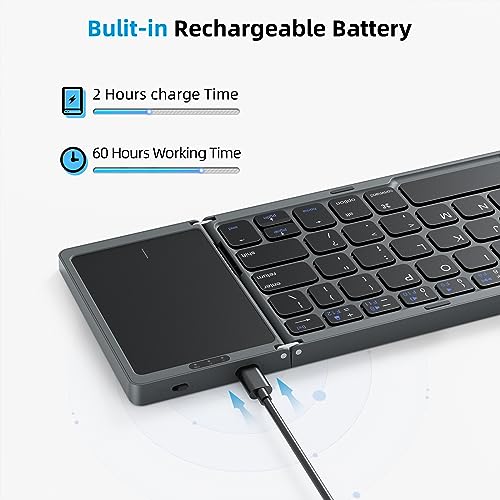Omoton Foldable Bluetooth Keyboard With Touchpad thumb #2