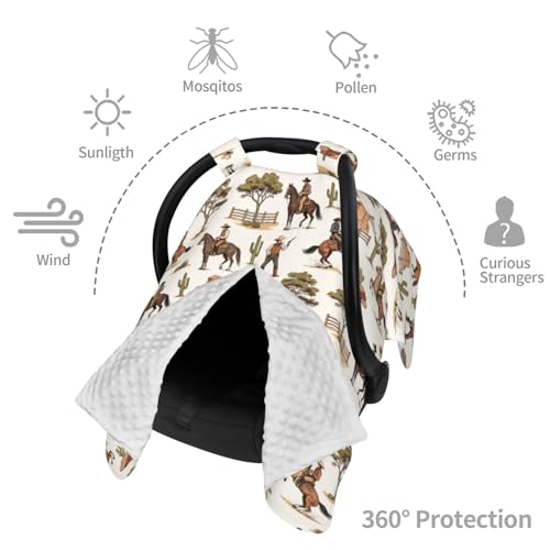 Image of Western Baby Car Seat Canopy Cover Multi Use Nursing Cover for Mom Nursing Covers Newborn Western Shower Gift