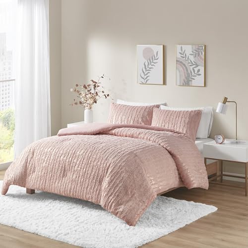 Ergode Metallic Print Faux Fur Comforter Set - Luxurious, Hypoallergenic, Oeko-TEX Certified - Machine Washable - Add Glamour and Comfort to Your Bedroom