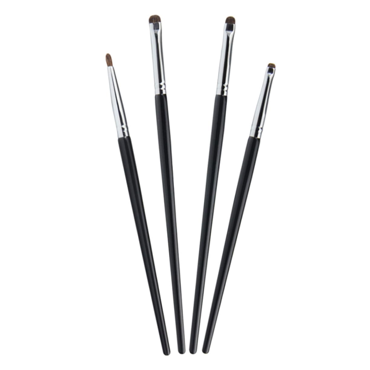4pcs Fine Precision Eyeliner Brush Set for Women Compact Portable Eye Makeup Brushes with Angled Design Horse Hair Applicators for Detailed Eye Liner Application