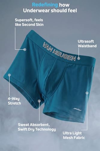 Image of Van Heusen Men's Trunk Pack of- 1 |Air Series|Light as air|Mesh Fabric|Breathable Active Trunks Moisture Wicking|No Ride Up Sweat Absorbant|Underwear for Active Wear|Style 40047