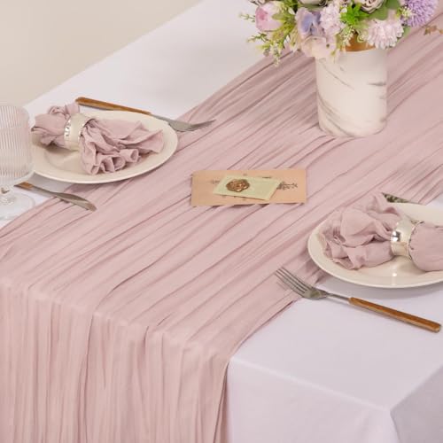 Image of MLMC 100 Pack Cheesecloth Napkins Bulk Dinner Cloth Napkins 21 inchx21 inch Boho Reusable Napkins in Bulk for Bridal Shower Baby Shower Events Table Decor Dusty Pink
