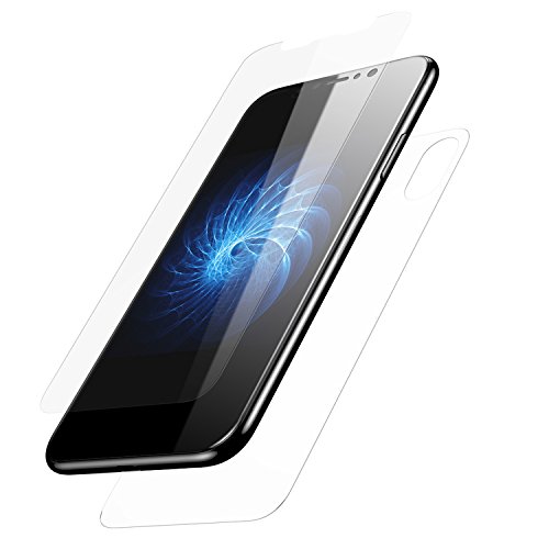 iPhone X Screen Protector, KuGi [ Front & Back Glass film suit ] Ultra-thin Toughened 9H Hardness HD Clear & Premium Full coverage Tempered Glass Screen protector for iphone x edition. (Transparent)