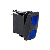 12V DC 20A 4-Pin LED ON-Off-ON SPDT Rocker Switch - Blue