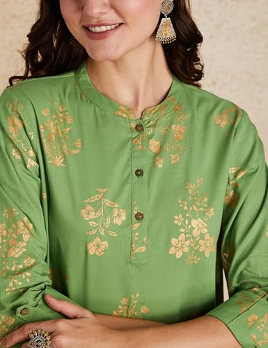 Image of Amazon Brand - Myx Women's Printed Regular Cotton Short Kurti (Available in Plus Sizes)
