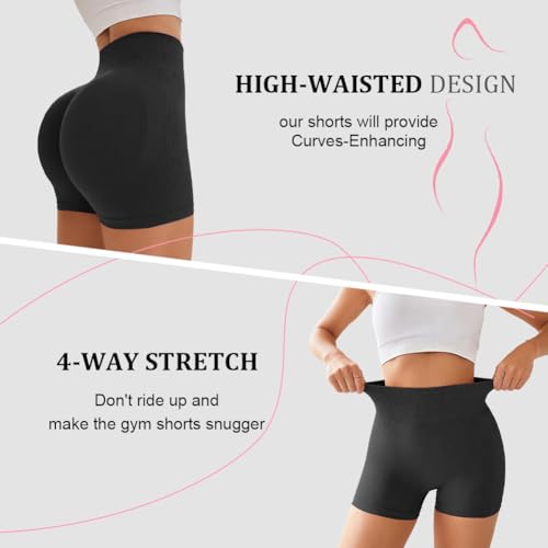 DiULi Bragas Levanta Glúteos Mujer, Mallas Push Up, Elásticos Antirozaduras Hotpants, Pantalón Corto Shorts Deportivos de Cintura Alta, Braguitas Embellecer Cadera para Yoga Gimnasio Ciclismo Deportes - imagen 6