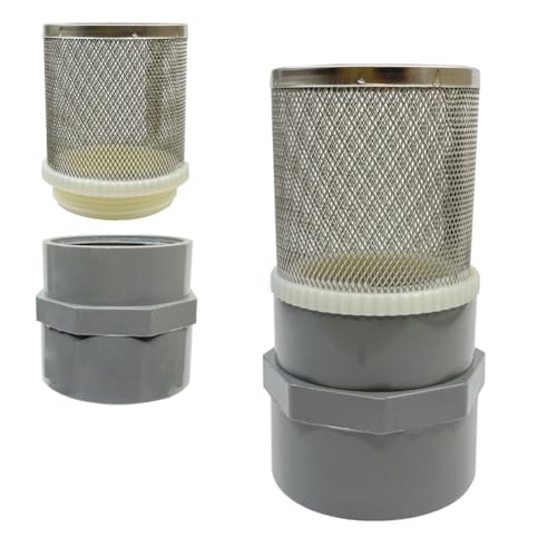 DN15 inch stainless steel filter cover connected to 1/2" grey pvc filter DN15 water pipe, suction hose strainer used to remove debris and reduce solid entry(1pcs)