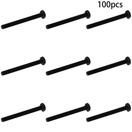 Image of Aicosineg M4 x 40mm Carbon Steel Grade 8.8 External Hex Head Screw Bolts Metric Thread Hexagon Bolts Fastener, 43 x 7 x 7mm (Lx W x H) for Hardware Furniture Machinery Black 100pcs