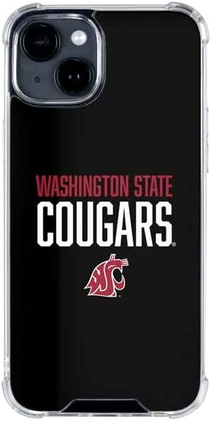 Skinit Clear Phone Case Compatible with iPhone 15 - Officially Licensed Washington State University Cougars Design