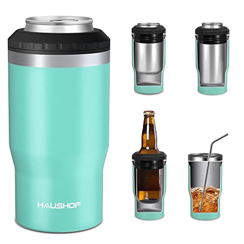 HAUSHOF 4 in 1 Insulated Stainless Steel Can Insulator, Fits Standard & Slim 12 oz Cans|Beer...
