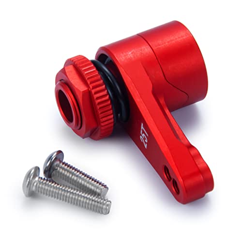 Alloy 25T Steering Servo Arm Horn For For 1/10Th Rc Axial Rbx10 Axi03005 Crawler Car (Red) #TOP2