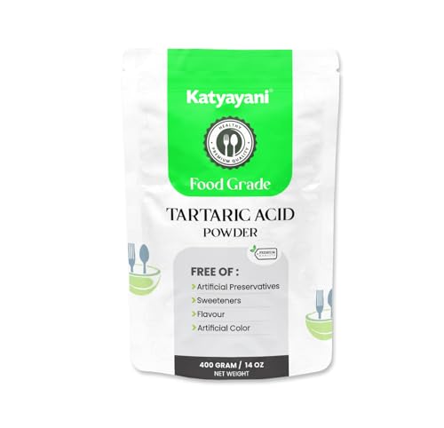 Katyayani Ácido tartárico de grado alimenticio (400 gm/14 oz) | Utilizado en la fabricación de vinos, sidra, hidromiel y cerveza