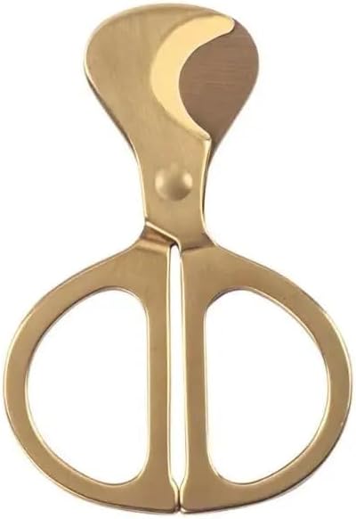 Cigar Cutter Gold Silver Scissor Blade Smoke Machine - Stainless Steel Manual Trimmer, Portable Handheld Pocket Travel Accessory Tool(Gold)
