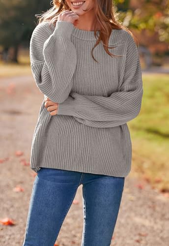 Image of PRETTYGARDEN Womens Sweaters Spring 2026 Oversized Chunky Knitted Pullover Sweater Casual Long Sleeve Crewneck Cute Sweaters