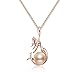 WRISTCHIE Womens Jewelry 925 Sterling Silver and Freshwater-Cultured Pearl Mermaid Pendant Necklace 18+2