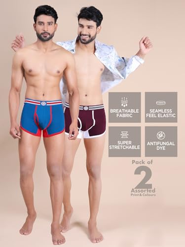 Image of RUPA Colors Mens Premium Sporty Front Open Mini Trunks| Breathable Fabric | Super Stretchable | Pack of 2