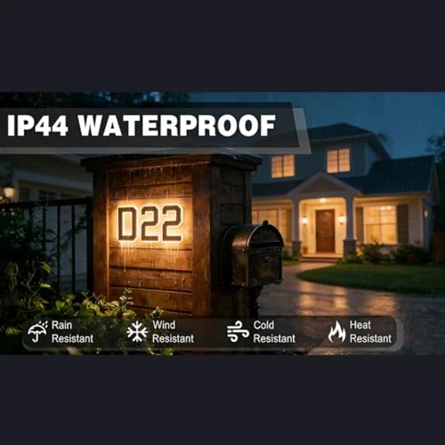 Placa de puerta LED solar para localizar su hogar personalizado de noche 5