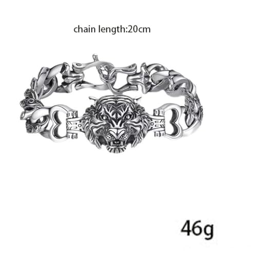 Pulsera de Hombre Vintage Plata Estilo Punk con Tótem Tigre miniatura 5