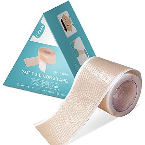 Dimora Silicone Medical Tape - Hypoallergenic First Aid Tapes with Easy Tear Design, Pain-Free Removal Surgical Tapes for Sensitive Skin, No Residue(1.6in x 59 in),1 Roll Cover