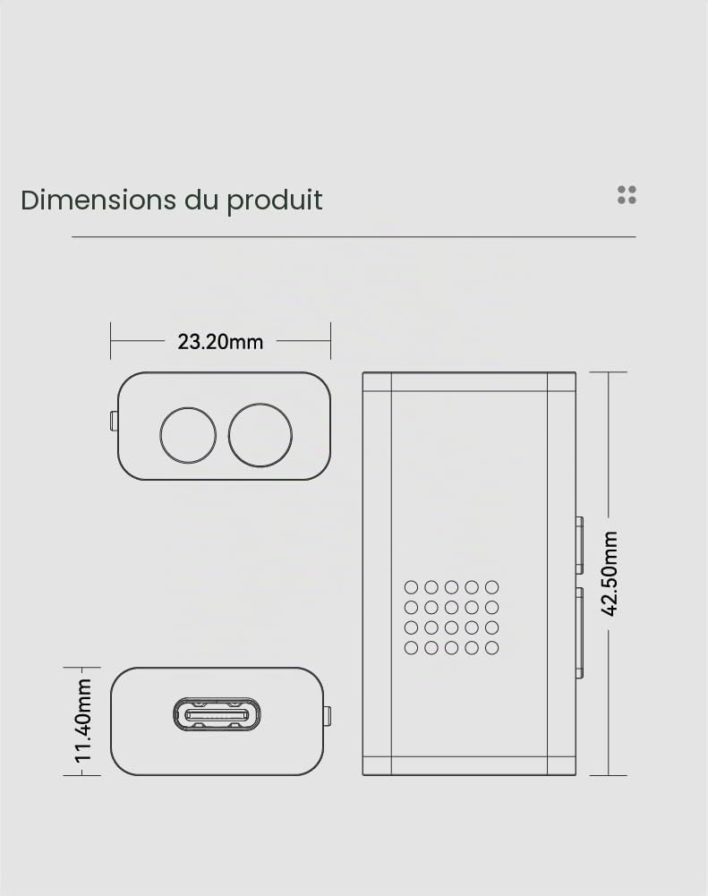 Moondrop Dawn PRO 2 Décodeur Amplificateur pour Casque 3.5/4.4 Sortie Téléphone Double CS43198 32Bit/384KHz DSD256 DAC/AMP USB Portable