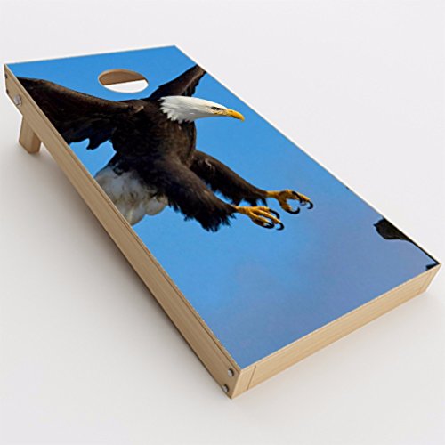 itsaskin1 Skin Decal Vinyl Wrap for Cornhole Game Board Bag Toss (2xpcs.) / Bald Eagle in Flight,Hunting