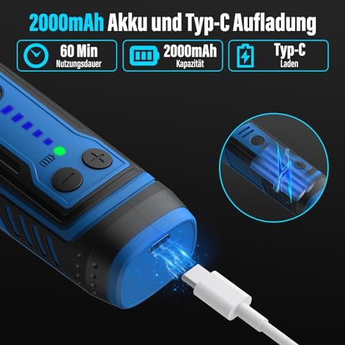 Mini Trapano Elettrico, 8V 2.0Ah utensile rotante multifunzione Con luce LED, 5 Velocità Max 30.000 giri/min, 135 Accessori, Per Forare, Incidere, Lucidare, Smerigliare, Togliere Ruggine