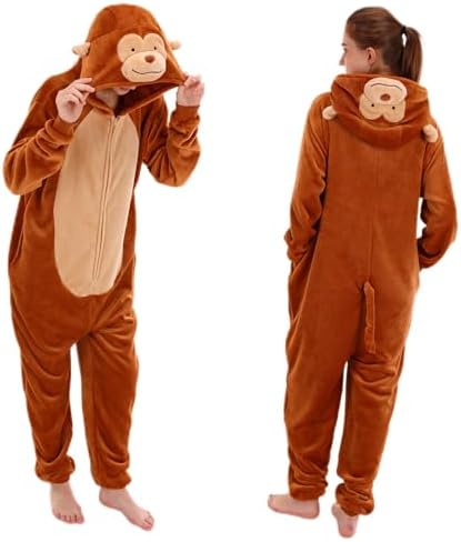 Snug Fit Unisex Adult Onesie Pajamas, Flannel Animal Cosplay One ...