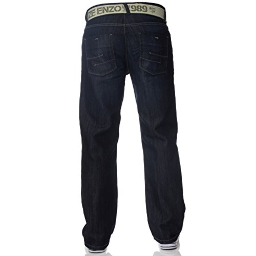 Enzo- Jeans da uomo a gamba dritta, vestibilità