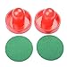 MUZOCT Great Goal Handles Pushers Replacement Accessories for Game Tables - 2 Red Air Hockey Pushers and 4 Red Pucks for Children 2.36