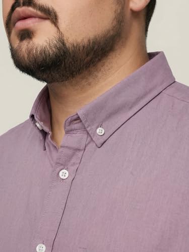 Image of Urbano Plus Men's Cotton Full Sleeve Regular Fit Solid Oxford Shirt with Button-Down Collar