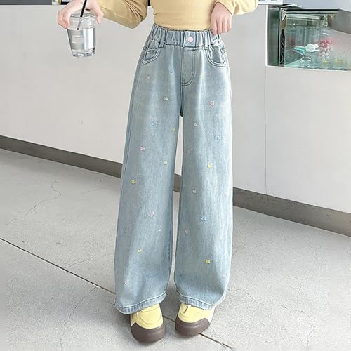 Baggy Jeans for Girls Wide Leg Ripped High Elastic Waisted Denim Pants with Pockets Summer Trousers Y2K Streetwear2