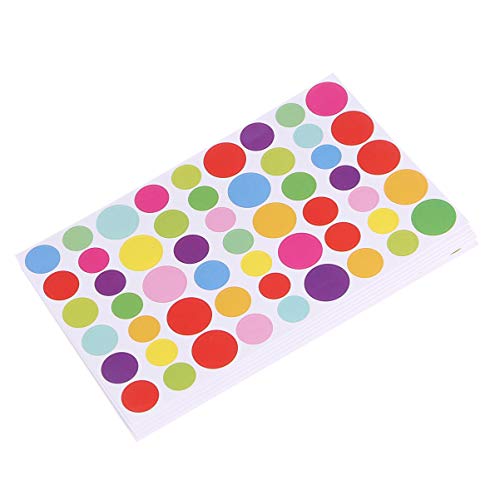 Supvox Adesivos coloridos de pontos fofos para álbum, estudantes, escolares, sacolas de presente, 6