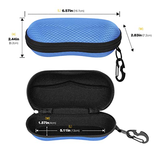 Image of MoKo Semi Hard Shell Sunglasses Case, Unisex Protective Eyeglass Case Glasses Case Holder with Metal Hanging Hook