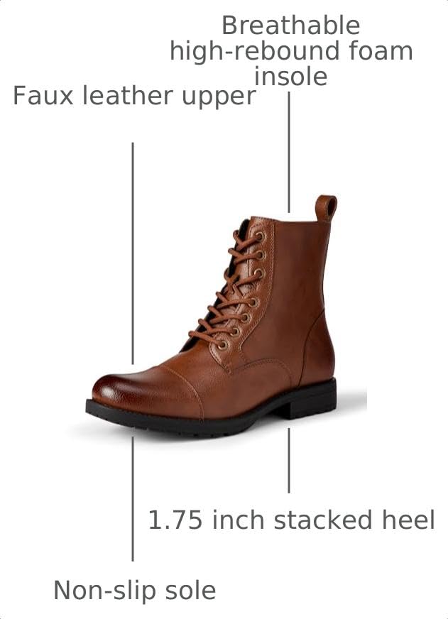 Image of Amazon Essentials Men's Cap Toe Lace Up Combat Boots