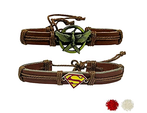 Image of Super Man And Eagle Leather Belt Bracelet Rakhi For Brother | Rakhi Combo Kids-3-4 | rakhi || rakhi set || rakhi for brother || rakhi for brother and bhabhi || rakhi combo || bhaiya bhabhi rakhi || rakhi gifts