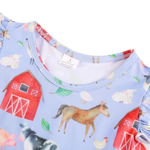 Toddler Girl Casual Dress Farm Animal Cow Print Ruffle Bottom Casual Dress Summer Clothes 2-8Y2