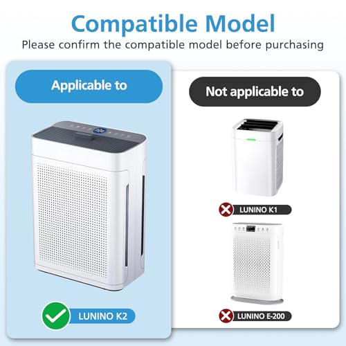 Image of 2 Pack K2 Replacement Filter Compatible with LUNINO K2 &TER Air MK-AP01 Air Purifier, 3-Stage Double-sided HEPA Filters & 2 Washable Carbon Pre-filters